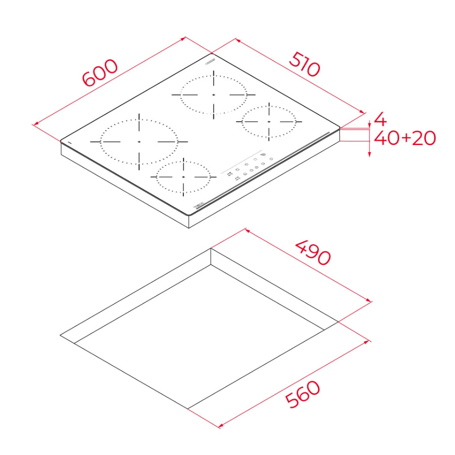 Encimera Vitrocerámica TBC 64010 Teka 60cm