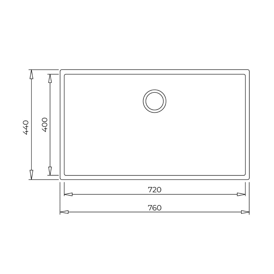 Fregadero Tegranit+ Square 72.40 TG Teka Color Negro 76cm
