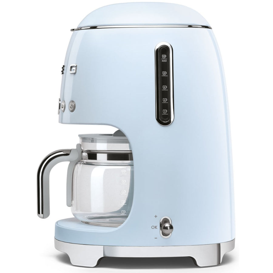Combo Smeg, Cafetera De Goteo + Mini Hervidor, Color Celeste