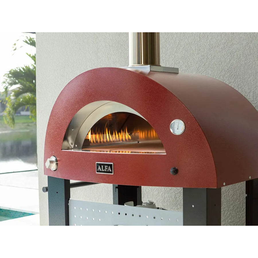 Horno de Pizza a Gas 2 Pizze Alfa Forni Color Rojo