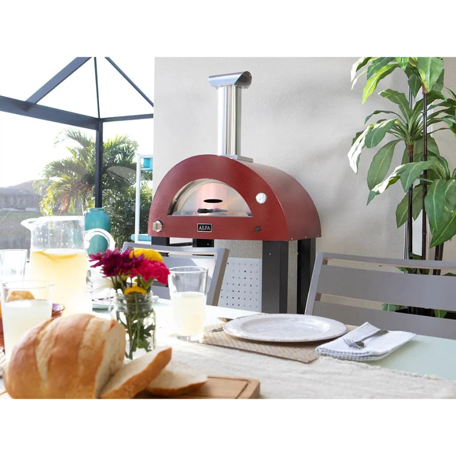Horno de Pizza a Gas 2 Pizze Alfa Forni Color Rojo