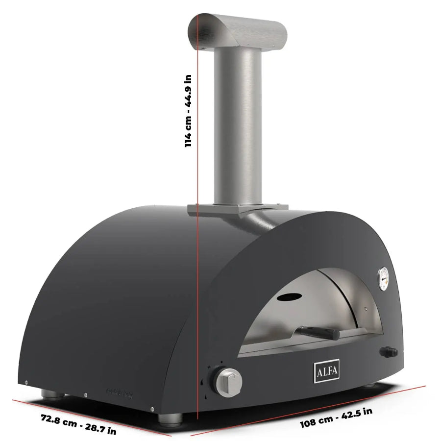 Horno De Pizza 3 Pizze Hibrido Alfa Forni Color Ardesia Gris