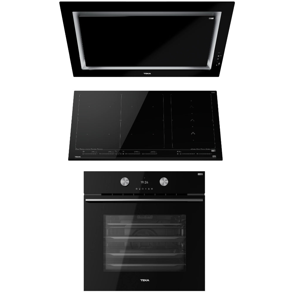 Combo Teka Home Inteligente, Horno Inteligente + Cubierta Inteligente + Campana Inteligente Color Negro