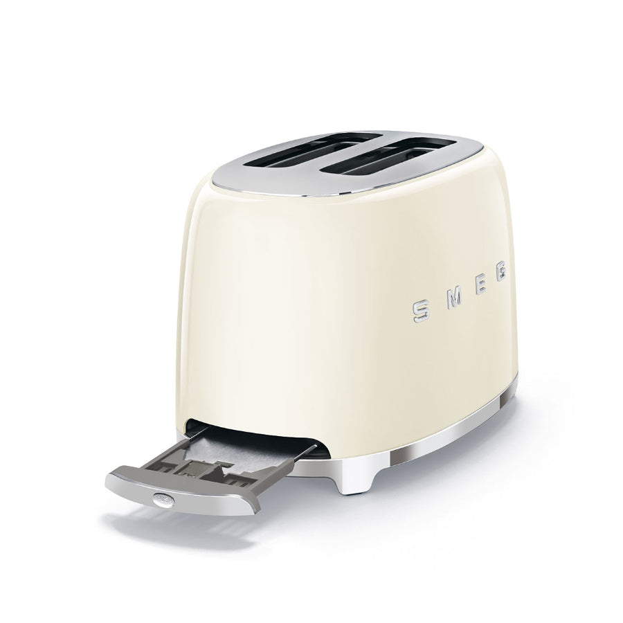 Combo Tostadora 2 Rebanadas + Rack Para Sandwich Smeg Color Crema