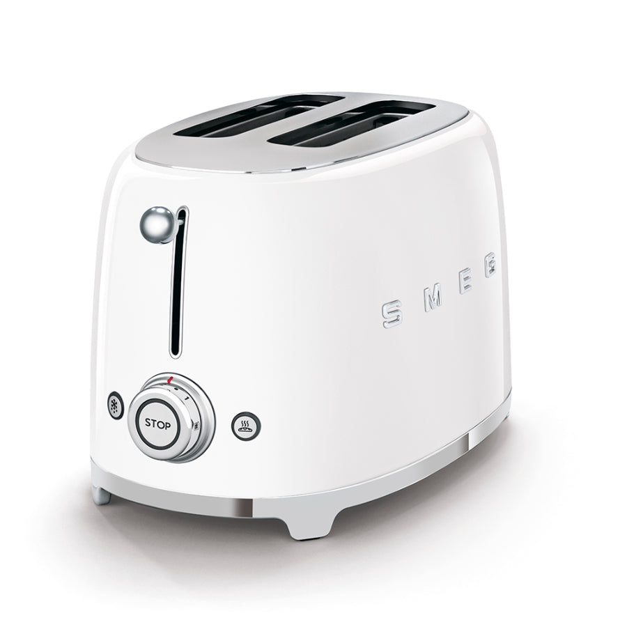 Combo Tostadora 2 Rebanadas + Rack Para Sandwich Smeg Color Blanco