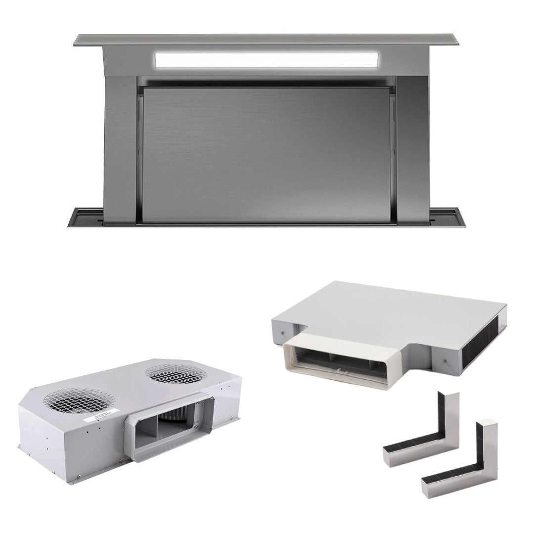 Combo Falmec, Campana DownDraft 90cm + Motor Slim de 800 m3/h + Kit Filtro De Recirculacion
