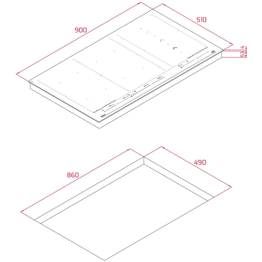 Cubierta De Inducción Inteligente Home IZF 99770 FullFlex y Conexión Wifi Teka Color Negro 90cm