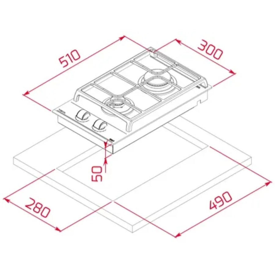 Encimera a Gas GZC 32300 Teka Color Negro 30cm