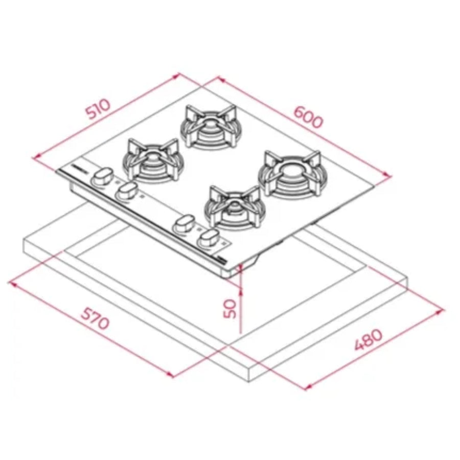 Encimera a Gas Edición Especial Infinity G1 GBC 64-G1 Teka Color Negro 60cm