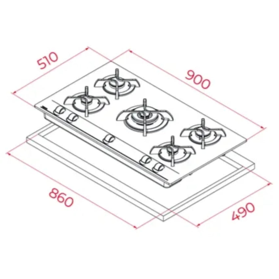 Encimera a Gas Edición Especial  Infinity G1 GBC 95030 Teka Color Negro 90cm