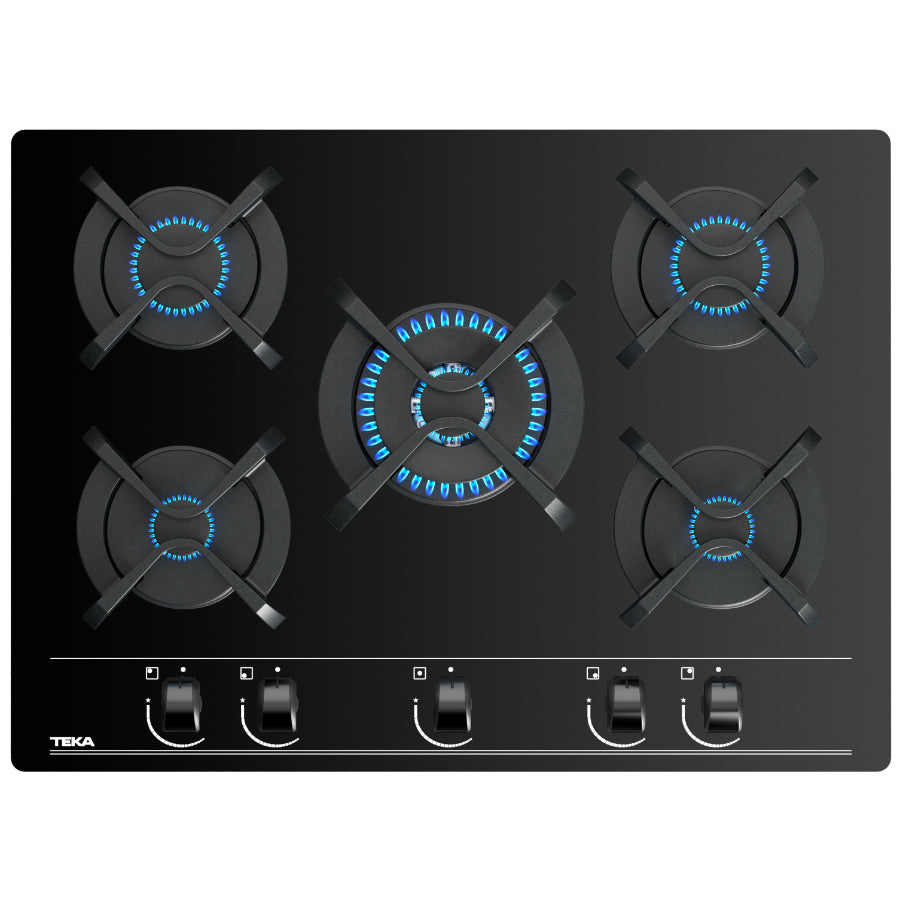 Encimera a Gas GBC 75030 KBB Teka Color Negro 70cm