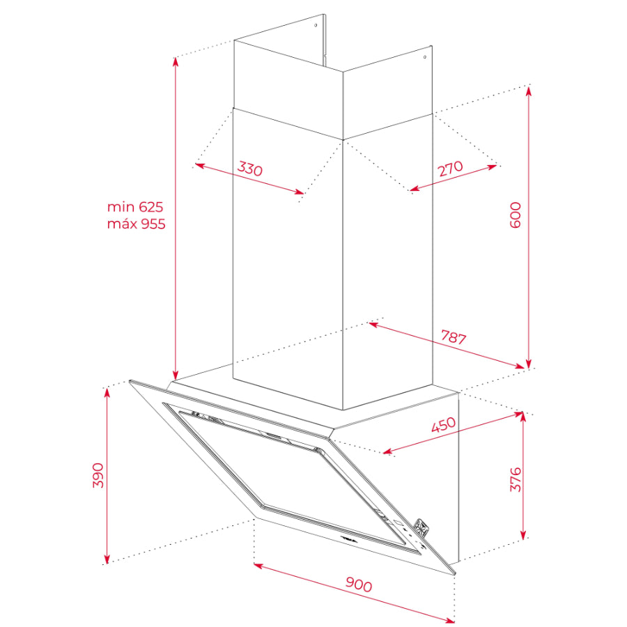 Campana Inteligente Home DLV 99677 Función HobToHood y Conexión Wifi Teka Color Negro 90cm