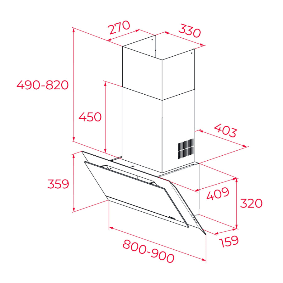 Campana Vertical Infinity G1 Edición Especial Teka Color Negro 90cm