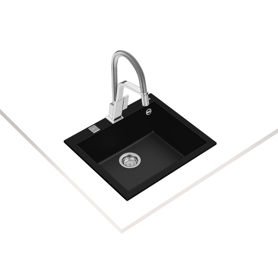 Fregadero Tegranit ForSquare 50.40 TG Teka Color Negro 57cm