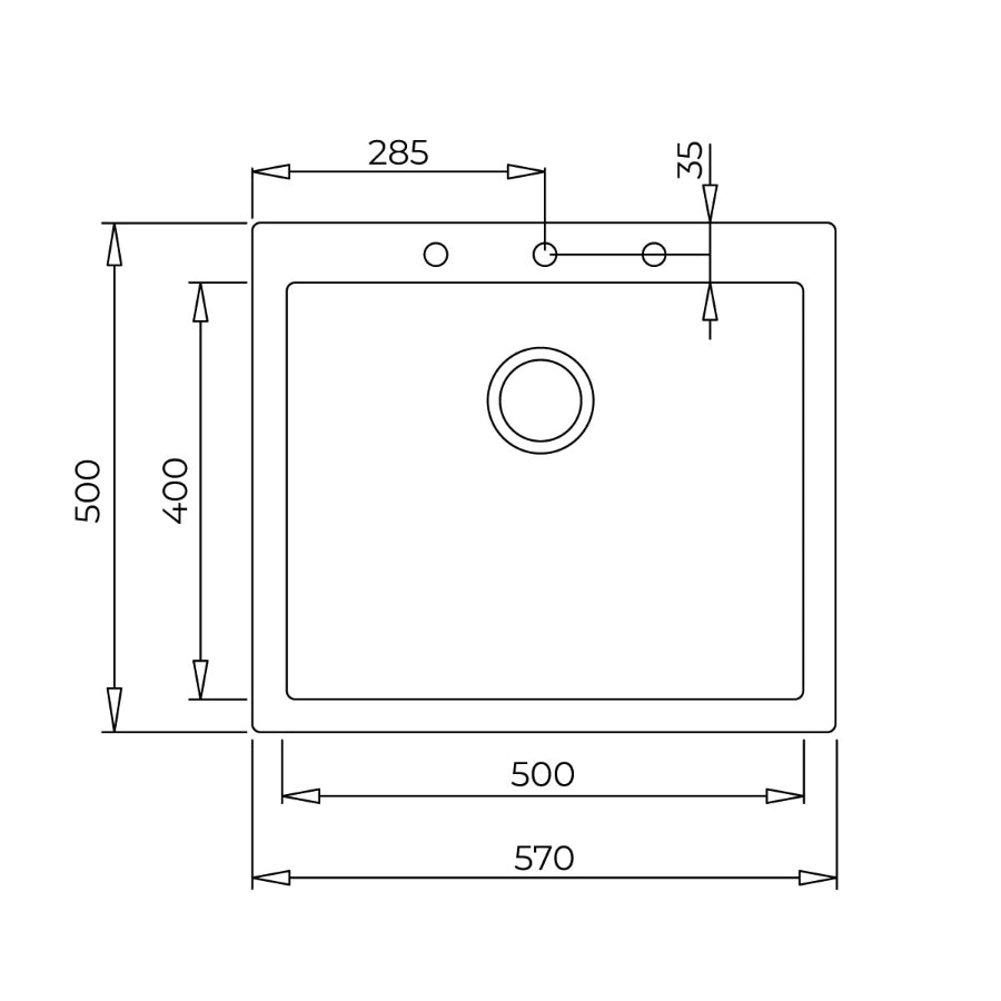 Fregadero Tegranit ForSquare 50.40 TG Teka Color Negro 57cm