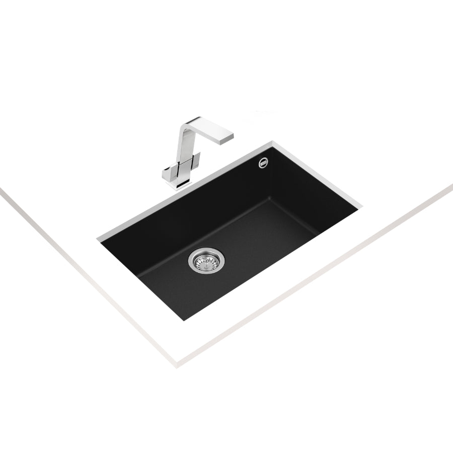Fregadero Tegranit+ Square 72.40 TG Teka Color Negro 76cm