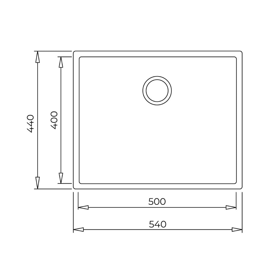 Fegradero Tegranit+ Square 50.40 TG Teka Color Negro 54cm