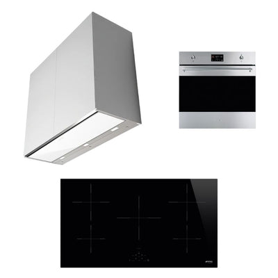 Combo Ideal, Campana de Pared Move Falmec + Encimera de Inducción Smeg + Horno Galileo Traditional Linea Clasica Smeg