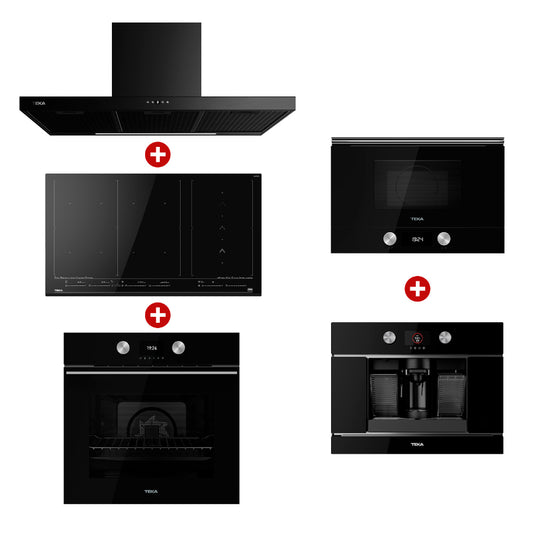 COMBO 3 TEKA, HORNO ELÉCTRICO + MICROONDAS INTEGRABLE + PLACA DE INDUCCIÓN + CAMPANA + CAFETERA