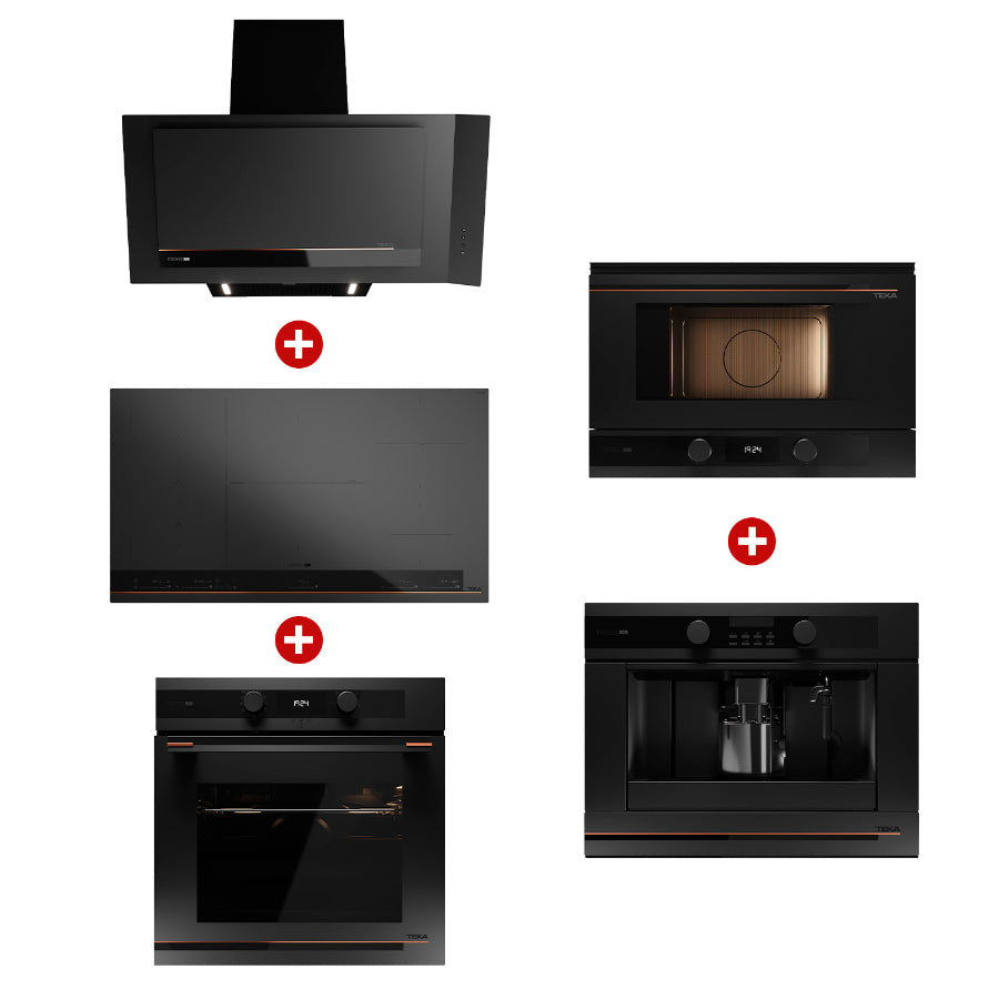 COMBO 2 TEKA, HORNO ELÉCTRICO + MICROONDAS INTEGRABLE + PLACA DE INDUCCIÓN + CAMPANA + CAFETERA