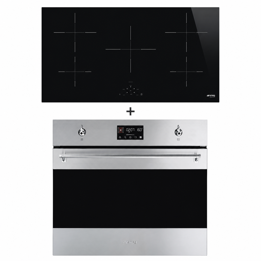 Combo Smeg Con Horno Eléctrico de 60cm y Encimera Inducción de 90cm