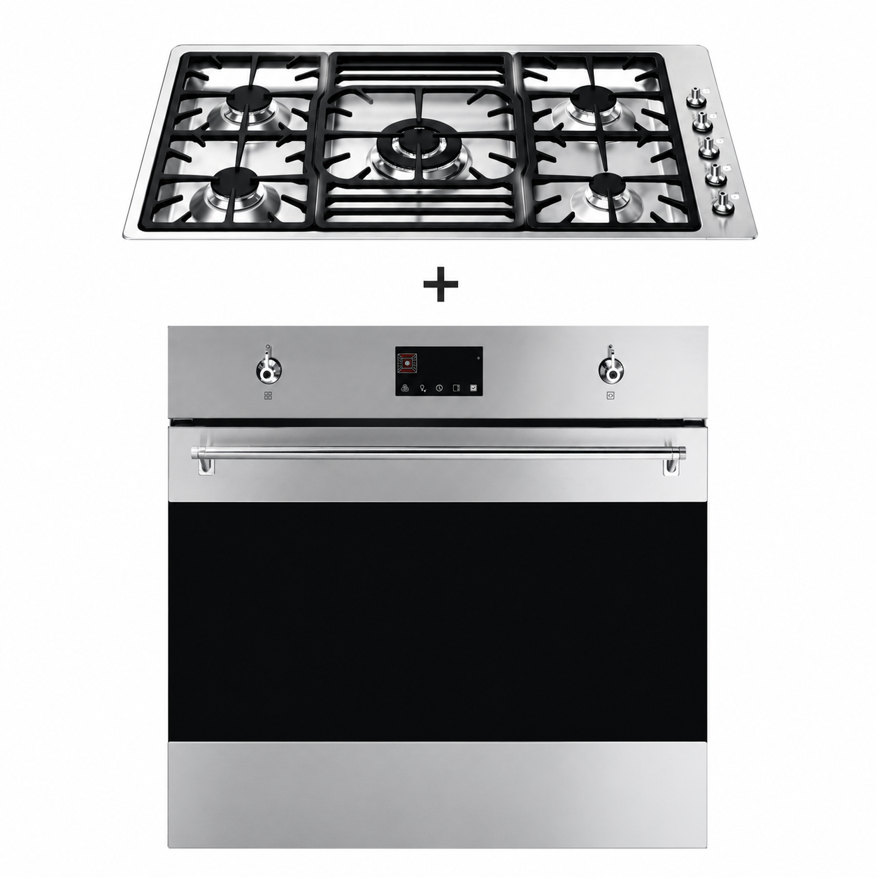 Combo Smeg Con Horno Eléctrico de 60cm y Encimera a Gas de 90cm