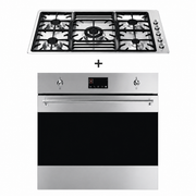 Combo Smeg Con Horno Eléctrico de 60cm y Encimera a Gas de 90cm