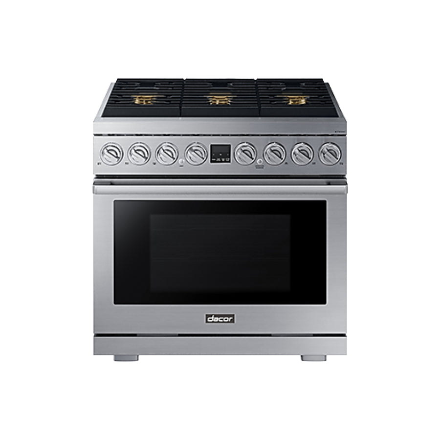 Estufa Dual Fuel Pro-Range 6 Quemadores Dacor 36" Color Plata