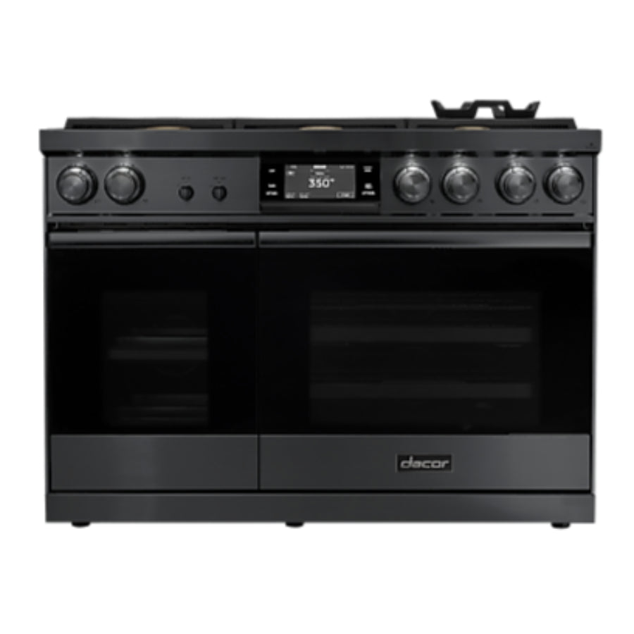 Cocina Dual Fuel Pro-Range a Gas 6 quemadores Contemporar Dacor 48" Color Grafito