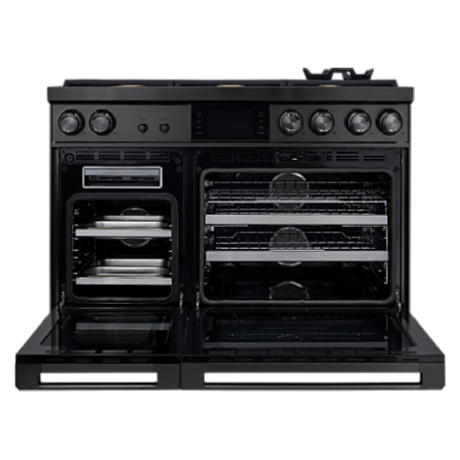 Cocina Dual Fuel Pro-Range a Gas 6 quemadores Contemporar Dacor 48" Color Grafito