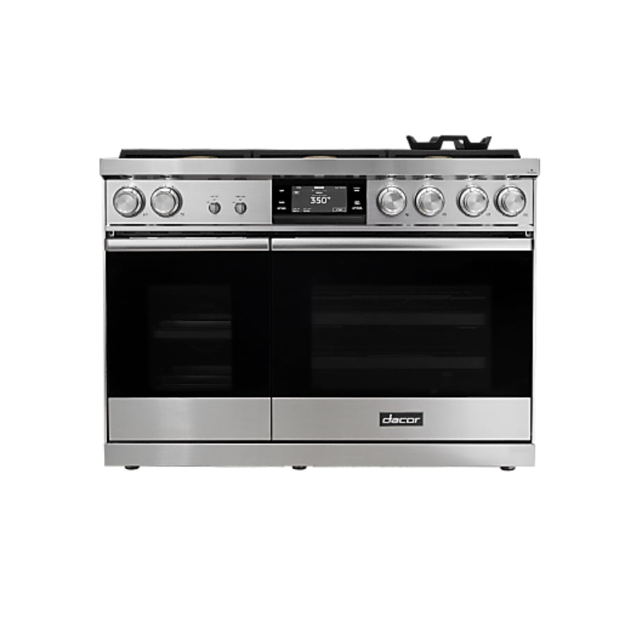 Cocina Dual Fuel Pro-Range a Gas 6 Quemadores Dacor 48" Color Plata