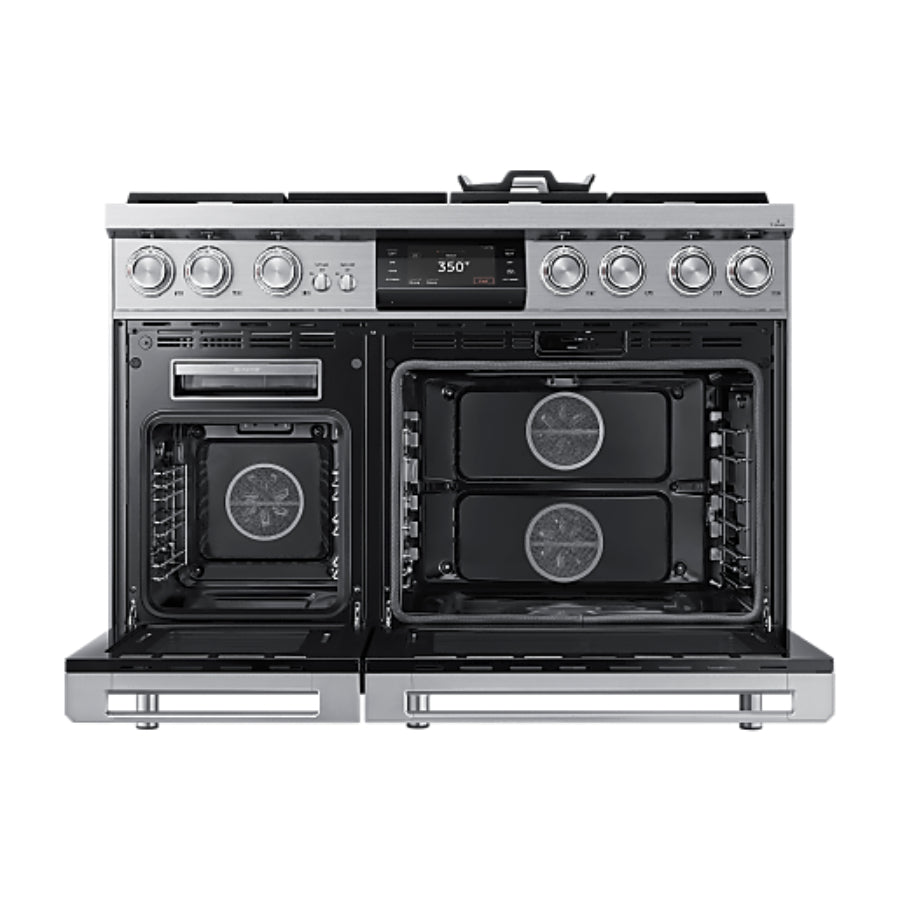 Cocina Dual Fuel Pro-Range a Gas 6 Quemadores Con Plancha Contemporary Dacor 48" Color Plata