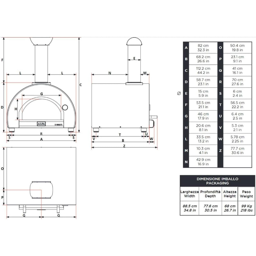 Horno 5 Minuti A Carbon Alfa Forni