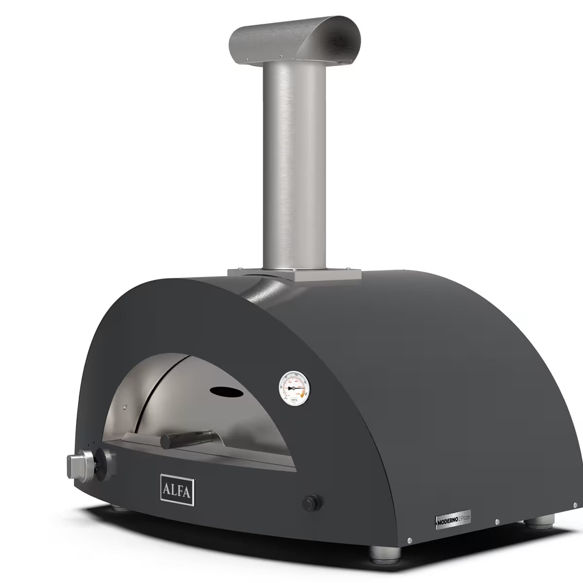 Horno de Pizza Moderno 2 Pizze Gas/Hybrid Alfa Forni Color Gris