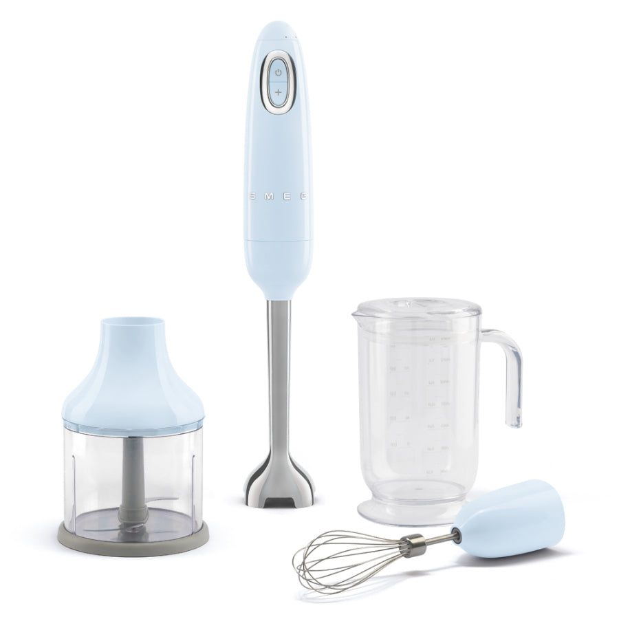 Batidora De Mano Con Accesorios Smeg Color Azul Pastel