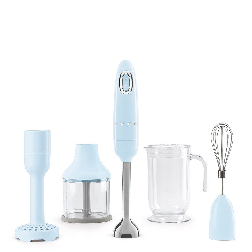 Batidora de mano color azul celeste Smeg