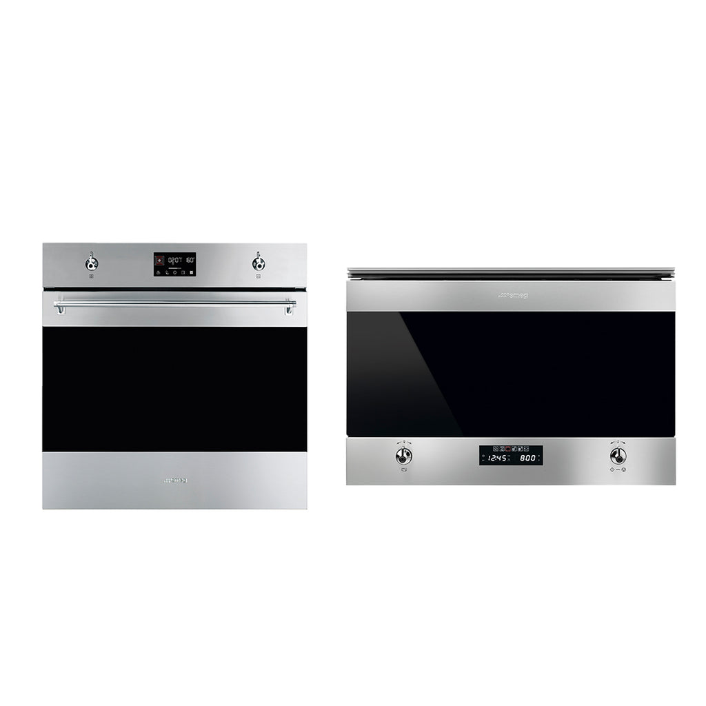 Combo Smeg, Horno Eléctrico + Horno Microondas 60Cm