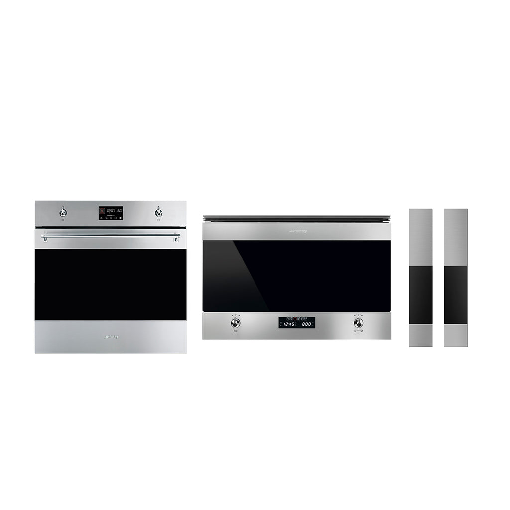 Combo Smeg, Horno Eléctrico + Horno Microondas + Trim Kit Para Microondas