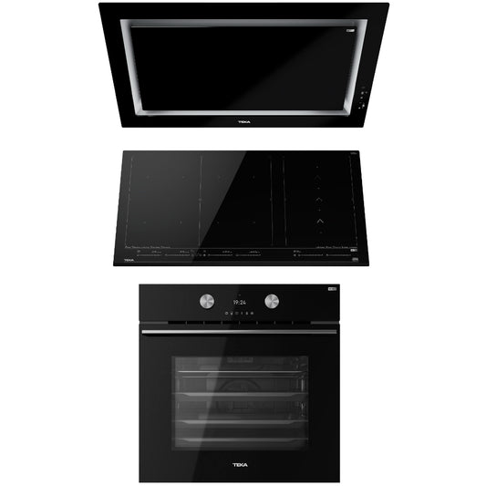 Combo Teka Home Inteligente, Horno Inteligente + Cubierta Inteligente + Campana Inteligente Color Negro