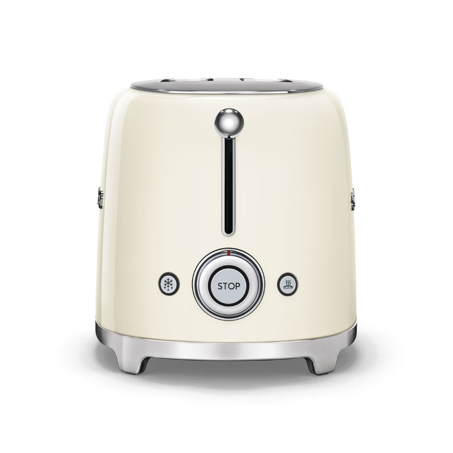 Combo Tostadora 2 Rebanadas + Rack Para Sandwich Smeg Color Crema