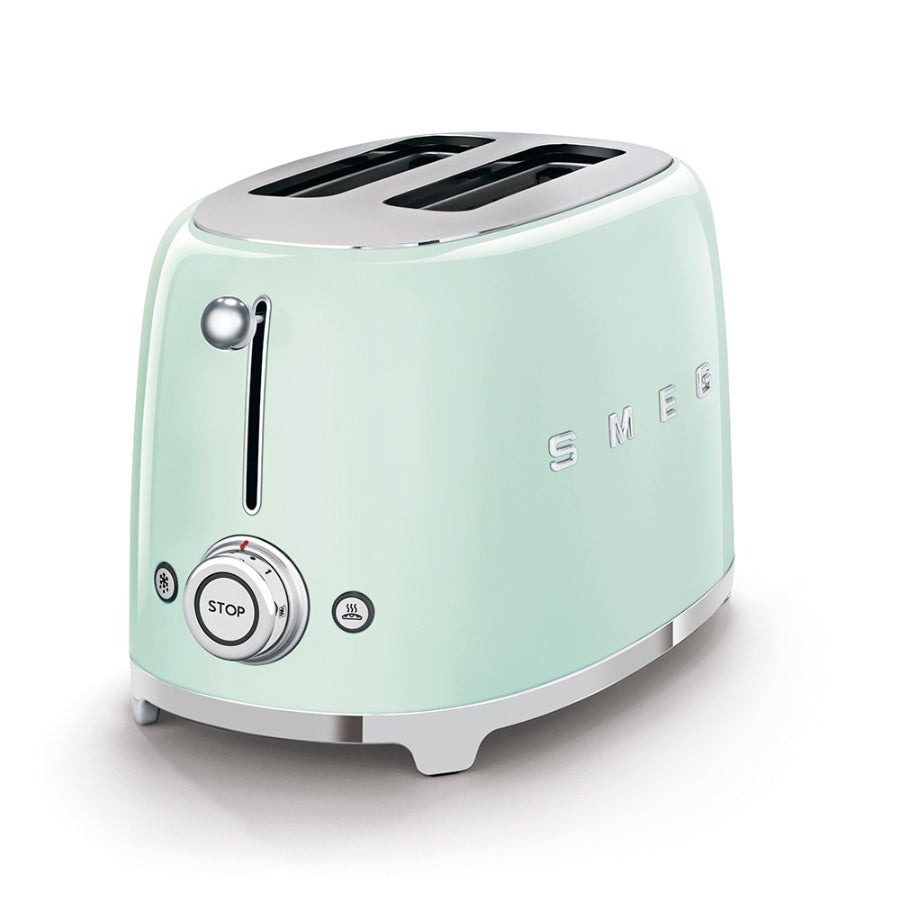 Combo Smeg, Tostadora 2 Rebanadas + Rack Para Sandwich, Color Verde Pastel