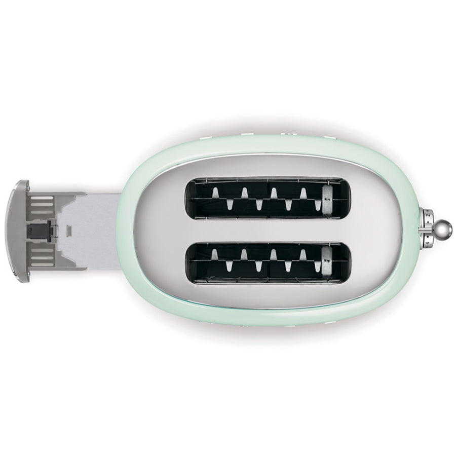 Combo Smeg, Tostadora 2 Rebanadas + Rack Para Sandwich, Color Verde Pastel