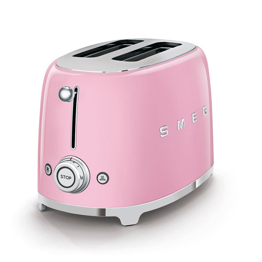 Combo Smeg, Tostadora 2 Rebanadas + Rack Para Sandwich, Color Rosa