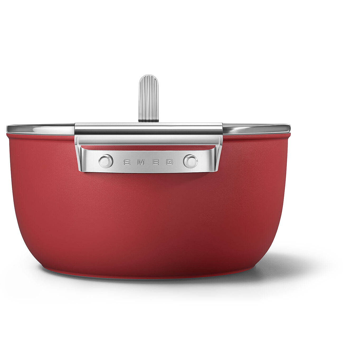Cacerola Antiadherente Smeg 4.7L Color Rojo