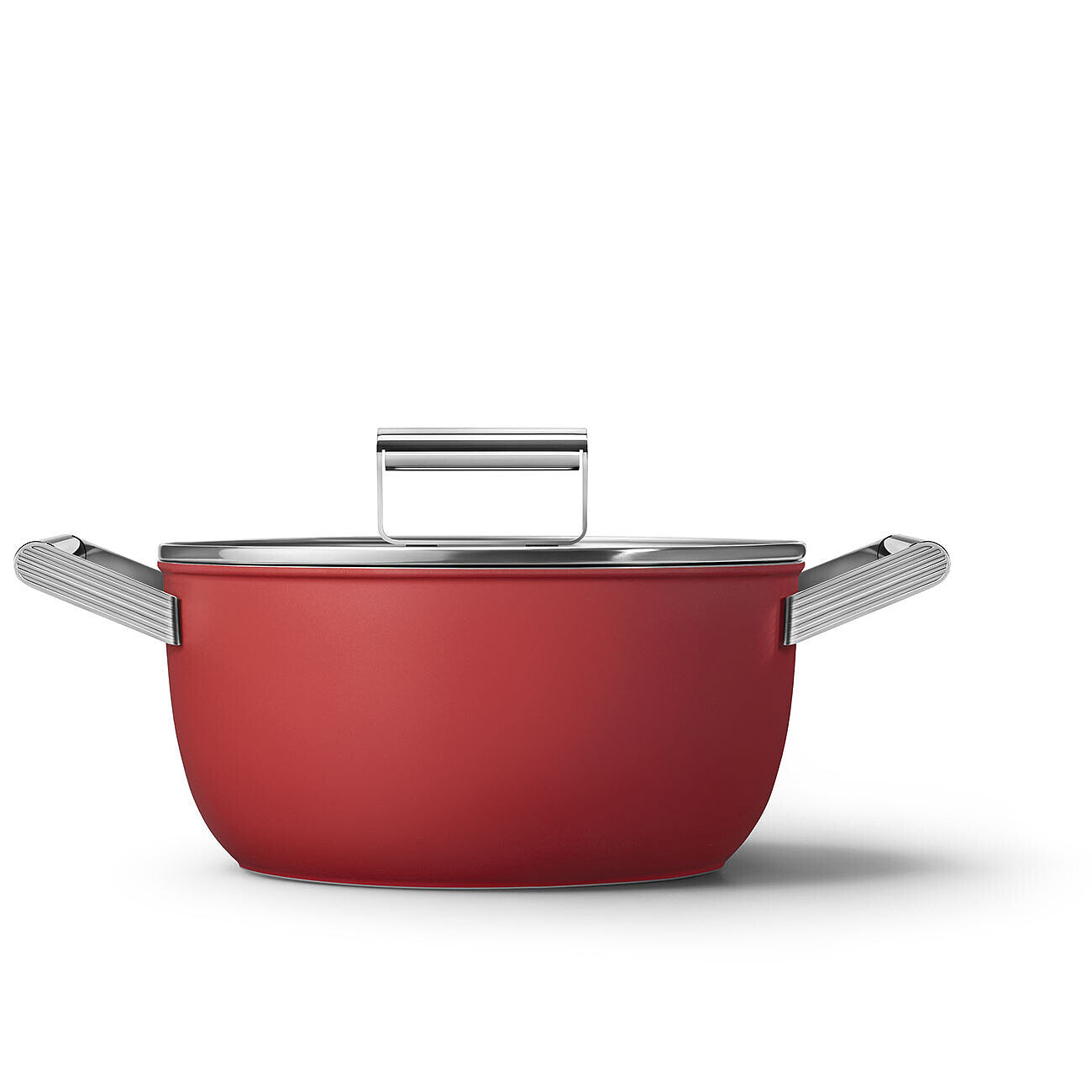 Cacerola Antiadherente Smeg 4.7L Color Rojo