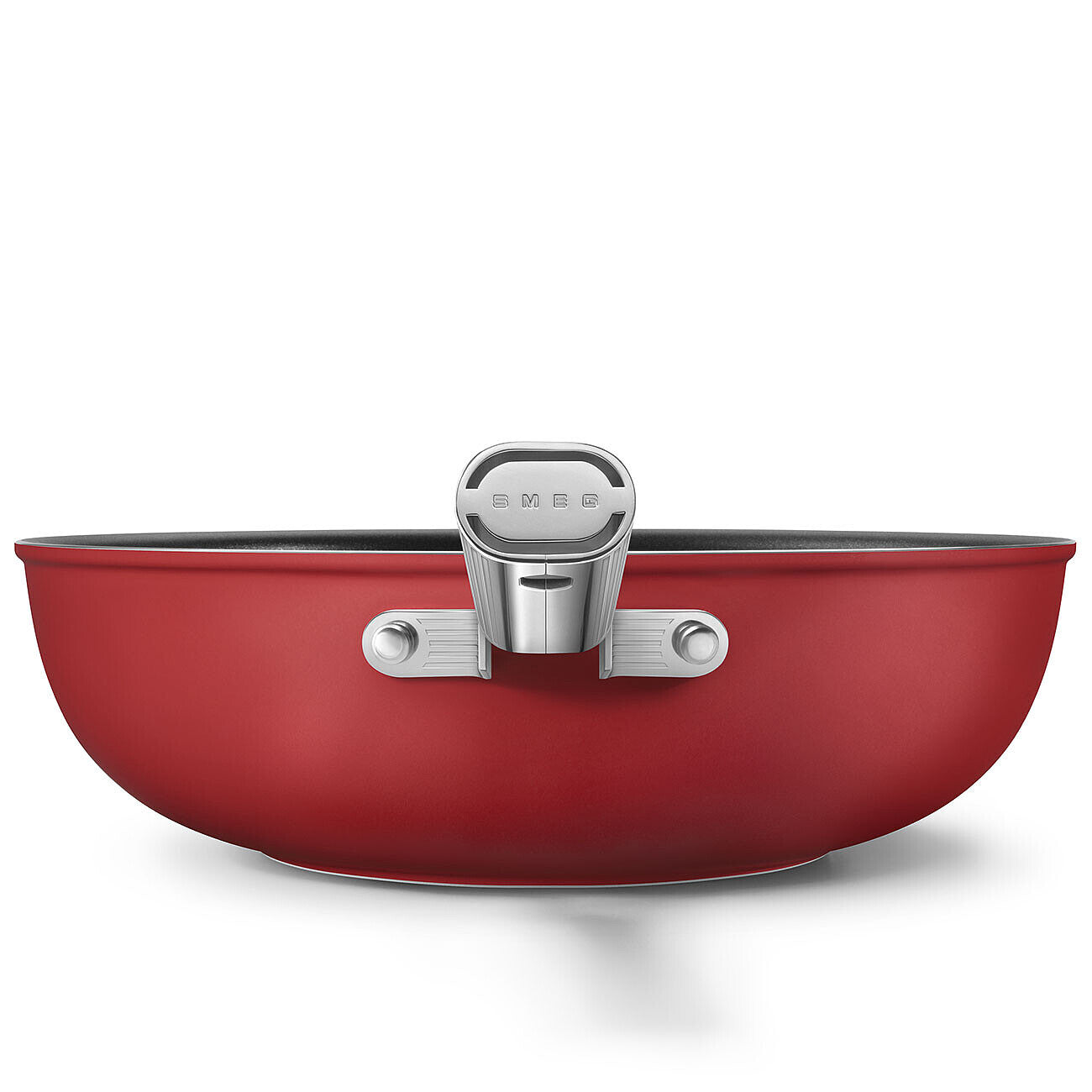 Wok Antiadherente color rojo de 12 pulgadas Smeg