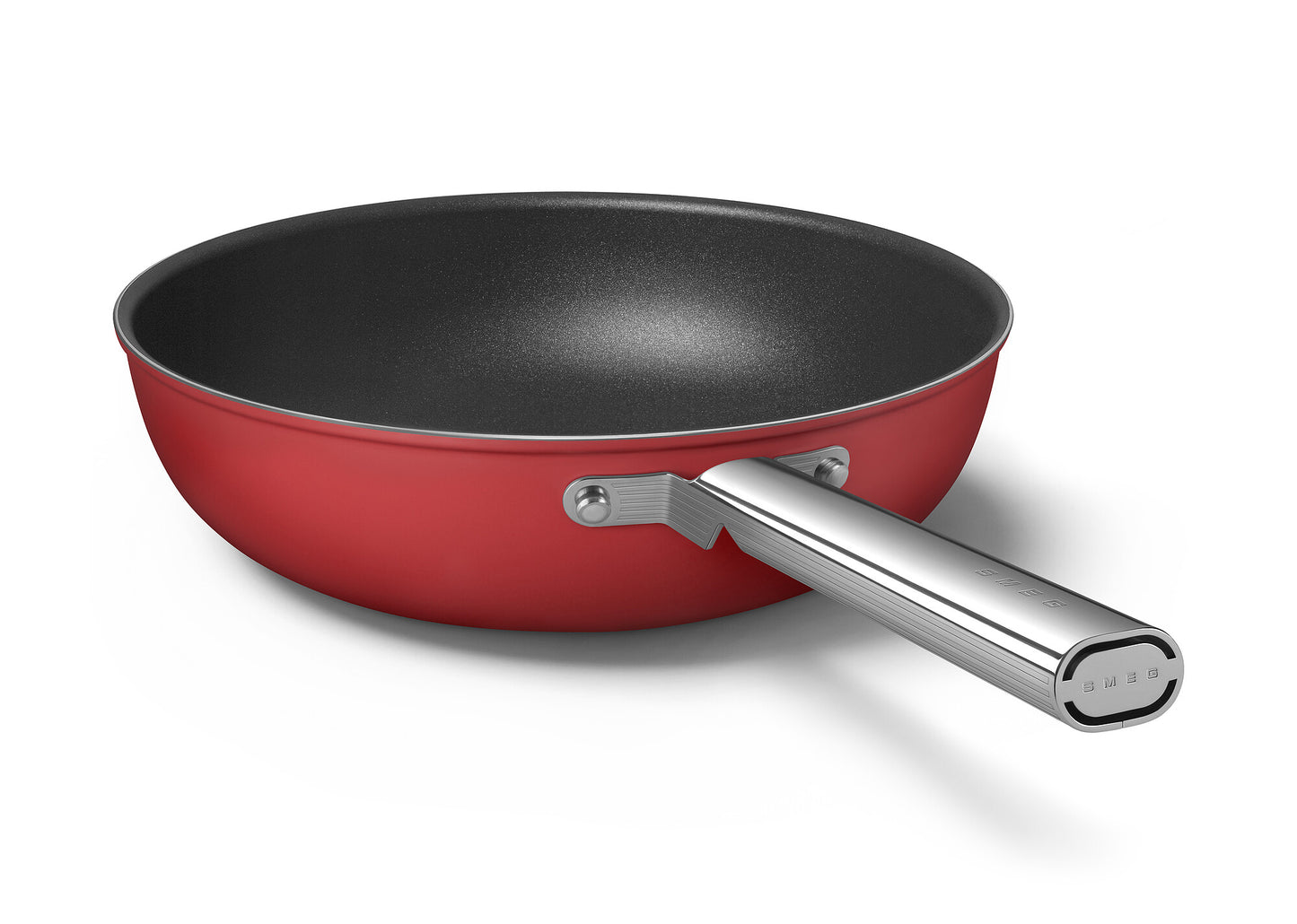 Wok Antiadherente color rojo de 12 pulgadas Smeg