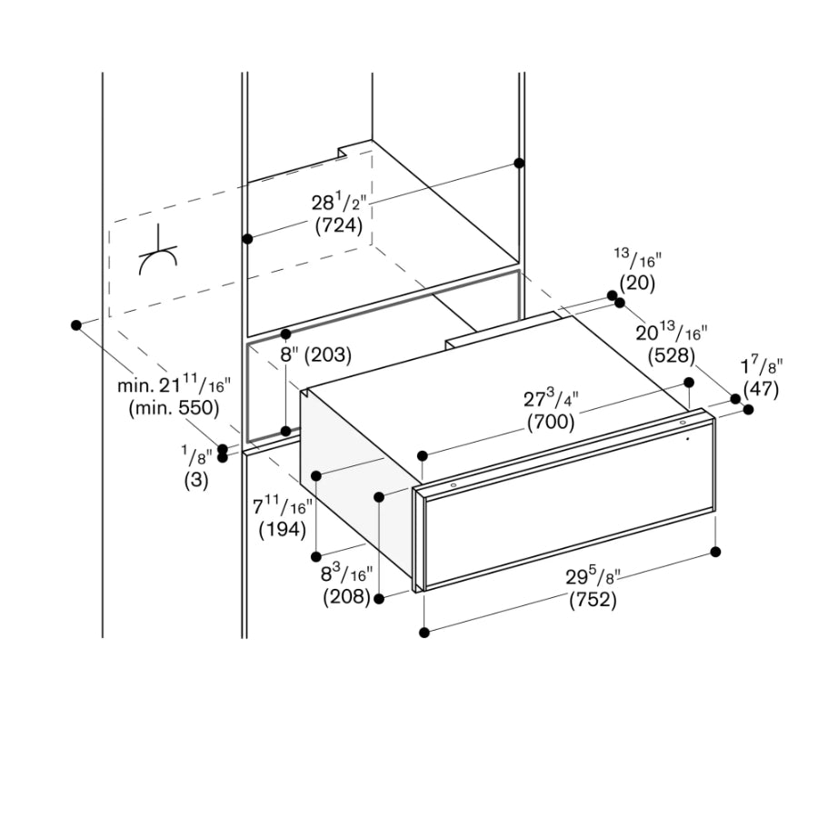 Cajón calentador serie 400 Gaggenau 30"