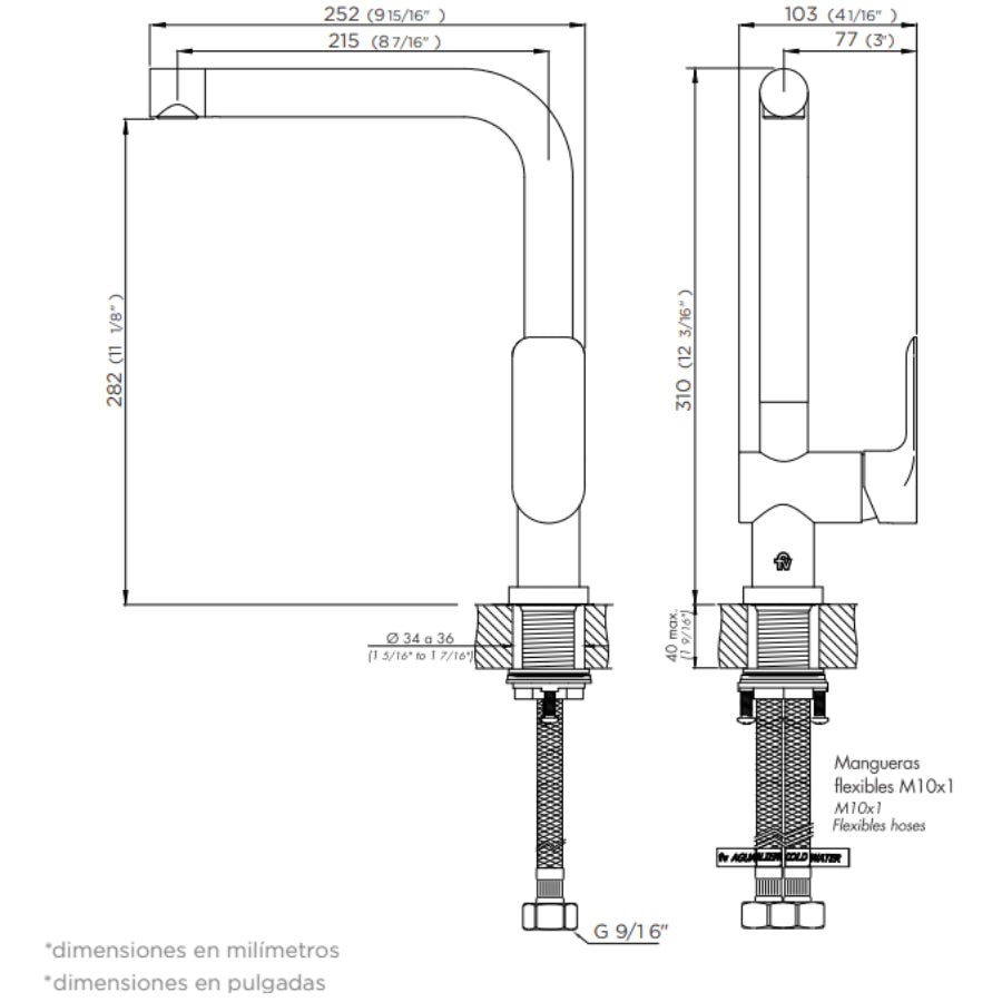Grifo Monomando Coty FV Internacional Color Cromo