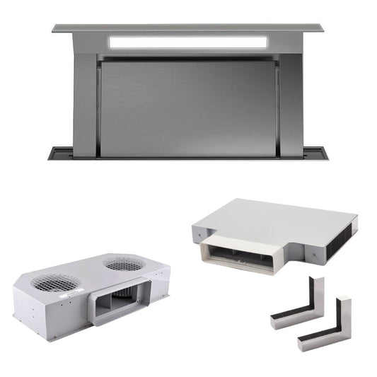 Combo Falmec, Campana DownDraft 90cm + Motor Slim de 800 m3/h + Kit Filtro De Recirculacion